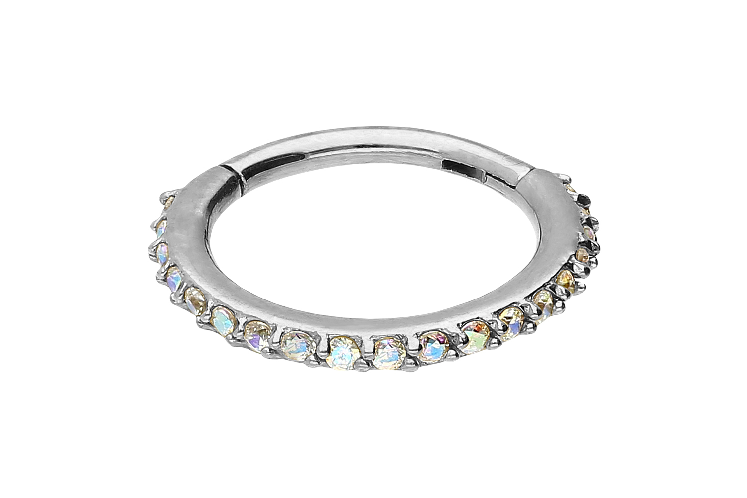 Chirurgenstahl Segmentring Clicker Piercing EINGEFASSTE KRISTALLE ++SALE++